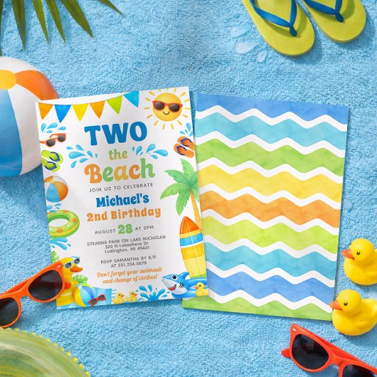 Summer 2nd Birthday Invitation - Two the Beach 招待状