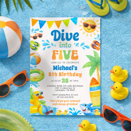 Summer 5th Birthday Invitation - Dive into Five 招待状