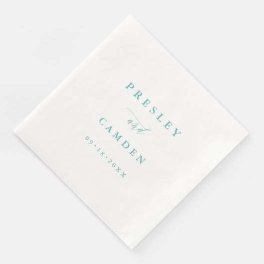 Summer Aqua Paper Dinner Napkins Wedding Decor (コーナー)