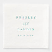 Summer Aqua Paper Dinner Napkins Wedding Decor (正面)