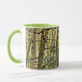 Summer Aspen Tree Woodland Violet Green Coffee マグカップ