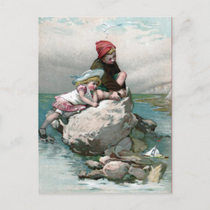 Summer at ビクトリアン the Shore for Boy and Girl ポストカード