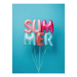 Summer Balloons - Bright and Cheerful Typography ポスター