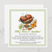 Summer BBQ & Beer Party Invitation – Backyard Cook シーズンカード (正面/裏面)