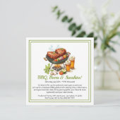 Summer BBQ & Beer Party Invitation – Backyard Cook シーズンカード (スタンド正面)