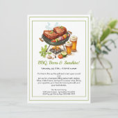 Summer BBQ & Beer Party Invitation – Backyard Cook 招待状 (スタンド正面)