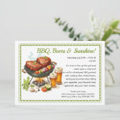 Summer BBQ & Beer Party Invitation – Backyard Cook 招待状 (スタンド正面)