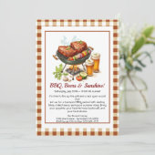 Summer BBQ & Beer Party Invitation – Backyard Cook 招待状 (スタンド正面)