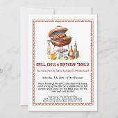 Summer BBQ Birthday Invitation with Beer Backyard  招待状 (正面)