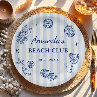 Summer Beach Adult Birthday Party ペーパープレート