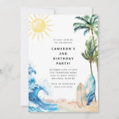 Summer Beach Birthday Party Invitation 招待状 (正面)