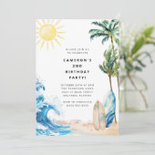 Summer Beach Birthday Party Invitation 招待状 (スタンド正面)