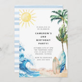 Summer Beach Birthday Party Invitation 招待状 (正面/裏面)