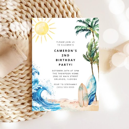 Summer Beach Birthday Party Invitation 招待状