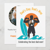 Summer Beach Body Dad Photo Silhouette Graphic シーズンカード (正面/裏面)