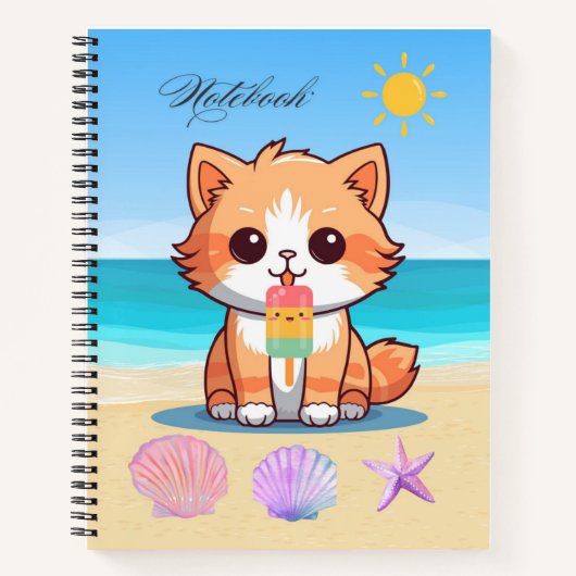Summer Beach Cat ノートブック (正面)