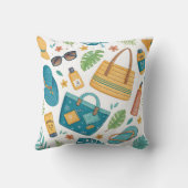 Summer Beach Essentials Pattern (1) クッション (裏面)