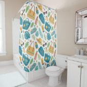 Summer Beach Essentials Pattern (1) シャワーカーテン (インサイチュ)