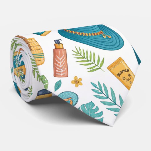 Summer Beach Essentials Pattern (1) ネクタイ (ロール)