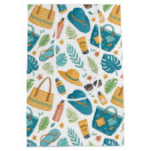 Summer Beach Essentials Pattern (1) ミディアムペーパーバッグ (裏面)