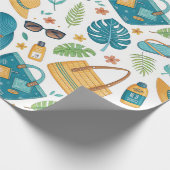 Summer Beach Essentials Pattern (1) ラッピングペーパー (角)