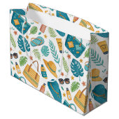 Summer Beach Essentials Pattern (1) ラージペーパーバッグ (裏面アングル)