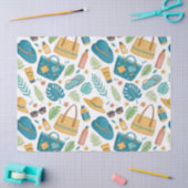 Summer Beach Essentials Pattern (1) 薄葉紙 (クラフト)