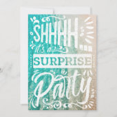 Summer Beach Ocean Shh Surprise Birthday Party 招待状 (正面)