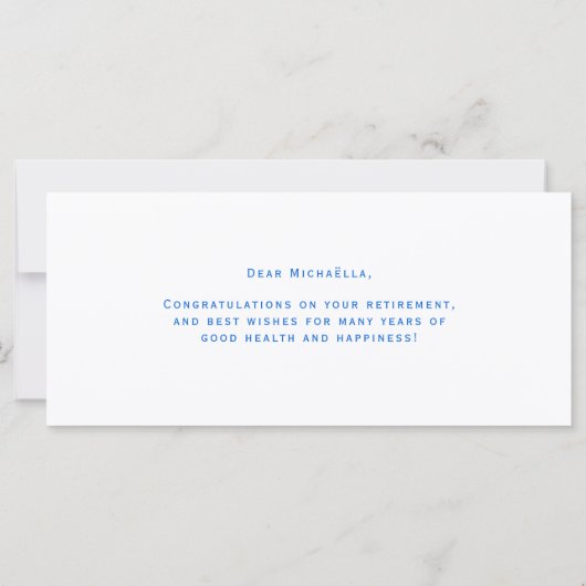 Summer Beach Retirement Congratulations Card (裏面)