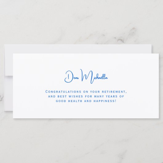 Summer Beach Retirement Congratulations Card (裏面)