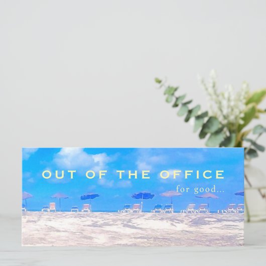 Summer Beach Retirement Congratulations Card (スタンド正面)