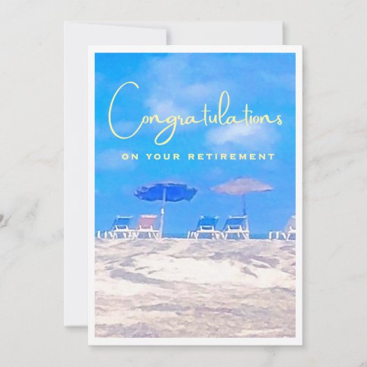 Summer Beach Retirement Congratulations Card (正面)