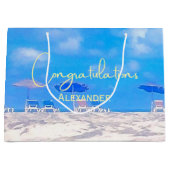 Summer Beach Retirement Party ラージペーパーバッグ (正面)