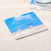 Summer Beach Retirement Party Cocktail スクエアペーパーコースター (アングル)