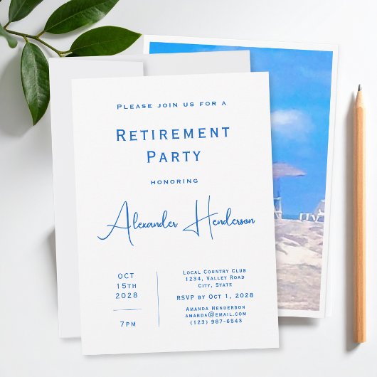 Summer Beach Retirement Party Invitation