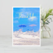 Summer Beach Retirement Party Thank You Card (スタンド正面)