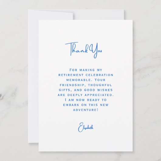 Summer Beach Retirement Party Thank You Card (裏面)