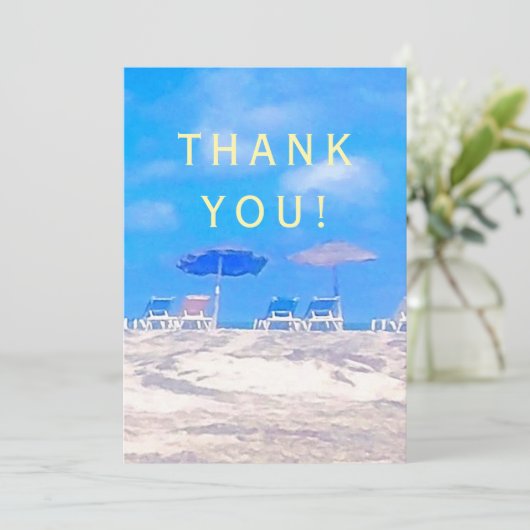 Summer Beach Retirement Party Thank You Card (スタンド正面)