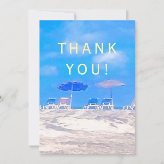 Summer Beach Retirement Party Thank You Card (正面)