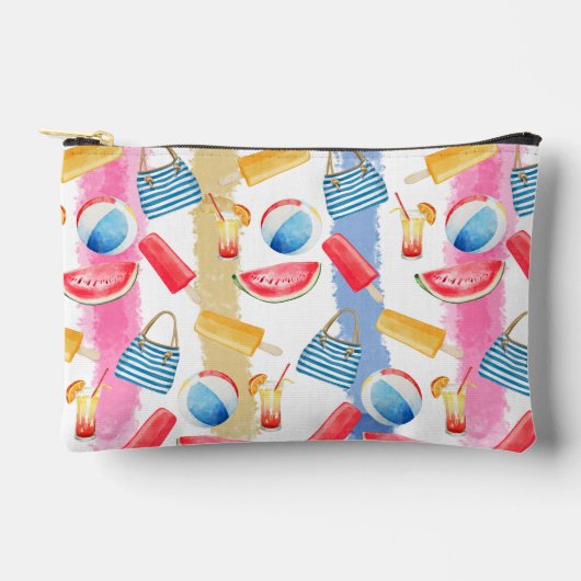 Summer Beach Stripes アクセサリーポーチ (正面)