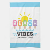 Summer Beach Vibes Customizable キッチンタオル (縦)