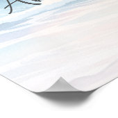 Summer Beach Wedding Welcome Sign ポスター (角)