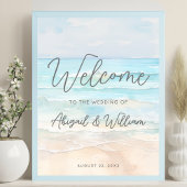 Summer Beach Wedding Welcome Sign ポスター