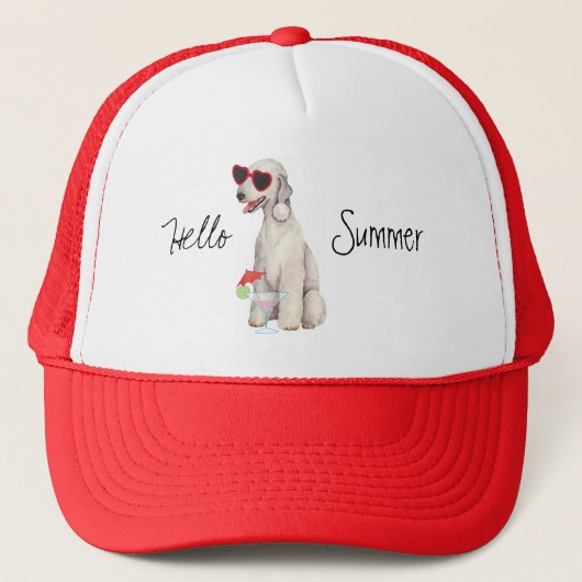 Summer Bedlington Terrier Trucker Hat キャップ (正面)