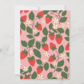 Summer Berry Sweet Strawberry Pink Baby Shower 招待状 (裏面)