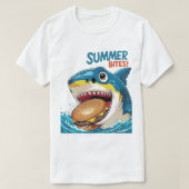 Summer Bites – Shark Blue Tシャツ (デザイン正面)