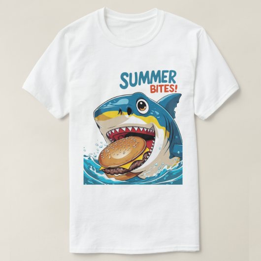 Summer Bites – Shark Blue Tシャツ (デザイン正面)