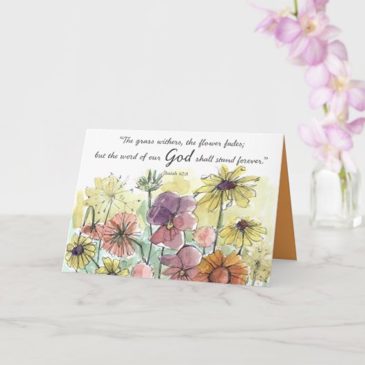 Summer Blessings Isaiah Scripture Garden Flowers カード (蘭)