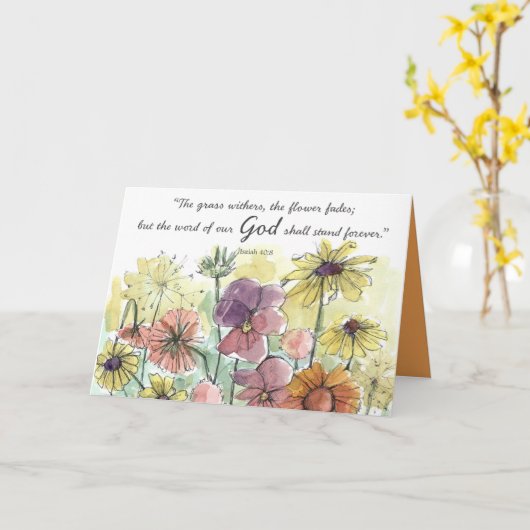 Summer Blessings Isaiah Scripture Garden Flowers カード (黄色い花)