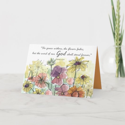 Summer Blessings Isaiah Scripture Garden Flowers カード (正面)